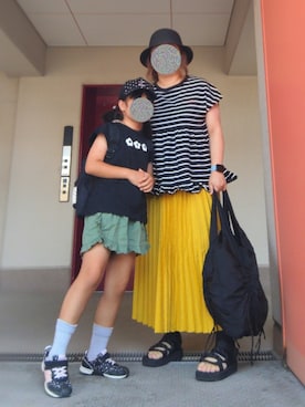 「アイテム（レッグウォーマー）」を使った、ぴよりあさん（レディース・155cm）の夏コーディネート