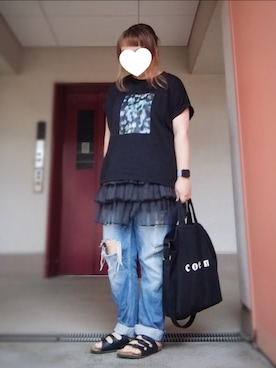 「JEANS MATE（ジーンズメイト）のアイテム」を使った、ぴよりあさん（レディース・155cm）の夏コーディネート