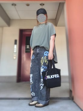 「14+（イチヨンプラス）のアイテム」を使った、ぴよりあさん（レディース・155cm）の春コーディネート