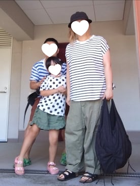 「milsa（ミルサ）のアイテム（帽子）」を使った、ぴよりあさん（レディース・155cm）の夏コーディネート