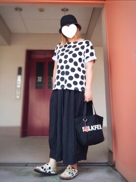 「rps（アールピーエス）のアイテム（パンツ）」を使った、ぴよりあさん（レディース・155cm）の夏コーディネート