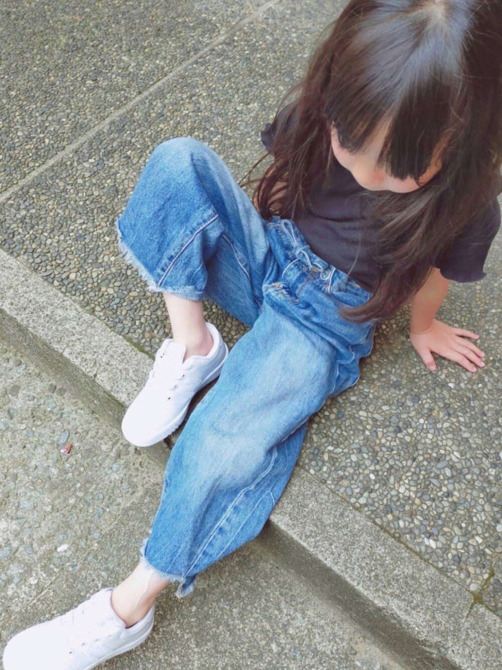 「西松屋、ザラ、ニューバランス、スニーカーコーデ」｜「NEW BALANCEのPV10（スニーカー、ホワイト系）」を使った、kuuuuuuuuutaさん（キッズ・90cm）の夏コーディネートの1枚目の写真