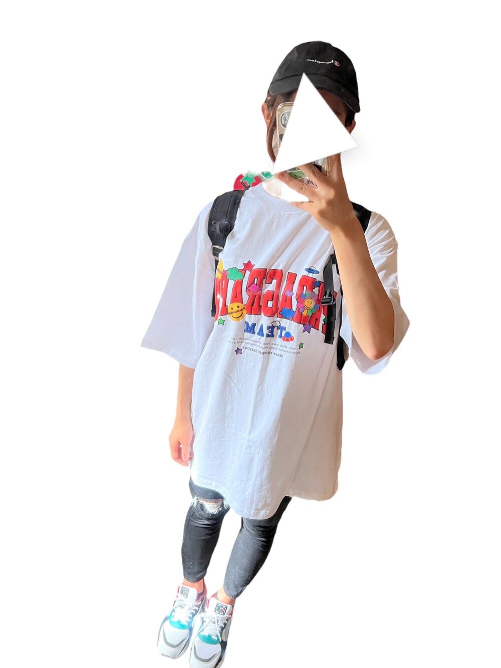 「Paragraph、Champion、PUMA、BEN DAVIS」｜「PUMAのスニーカー PUMA RS 9.8 SPACE 370230（スニーカー、ホワイト系）」を使った、yukoさん（レディース・158cm）の夏コーディネートの1枚目の写真
