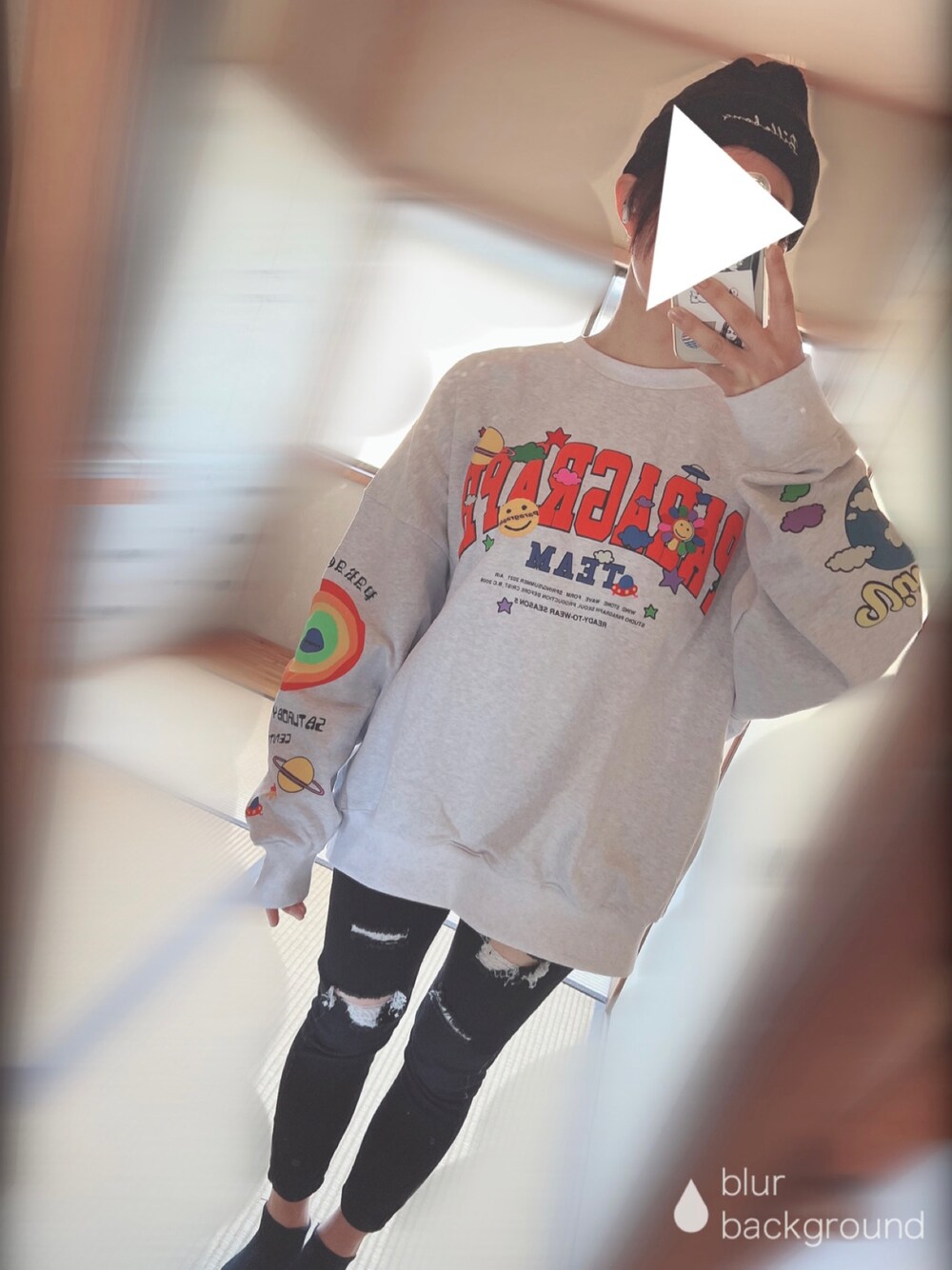 「paragraph」｜「sheilのアイテム（デニムパンツ、ブラック系）」を使った、yukoさん（レディース・158cm）の冬コーディネートの1枚目の写真