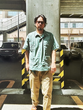 「Buzz Rickson's（バズリクソンズ）のアイテム」を使った、Orukaさん（メンズ・170cm）の夏コーディネート