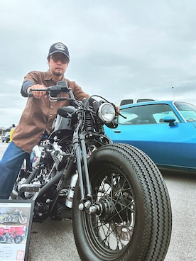 「Harley-Davidson（ハーレーダビッドソン）のアイテム」を使った、Orukaさん（メンズ・170cm）の夏コーディネート