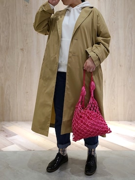 「テーラードコート」｜「アイテム（トップス）」を使った、tomo☺さん（レディース・159cm）の春コーディネート