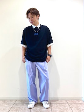 「韓国風コーデ」｜「アイテム（アクセサリー）」を使った、せいじさん（メンズ・175cm）の夏コーディネート