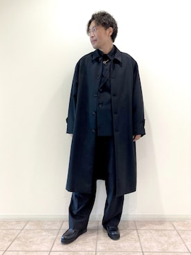 「JUNRED（ジュンレッド）のアイテム（トレンチコート）」を使った、せいじさん（メンズ・175cm）の秋コーディネート