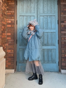 「USJコーデ」｜「アイテム（ジャケット/アウター）」を使った、karenさん（レディース・154cm）の冬コーディネート
