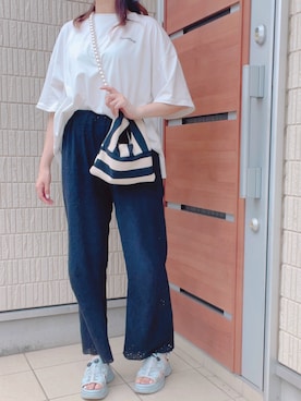 「SUGAR BISKET（シュガービスケット）のアイテム（シューズ）」を使った、yuumiさん（レディース・163cm）の夏コーディネート