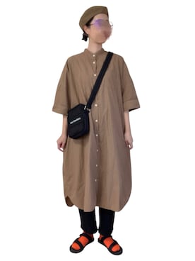 「アイテム（シャツワンピース）」を使った、misakiさん（レディース・162cm）の秋コーディネート