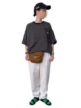 「アイテム（スウェットパンツ）」を使った、misakiさん（レディース・162cm）の秋コーディネート