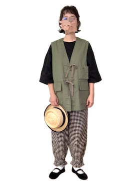 「アイテム（ベスト）」を使った、misakiさん（レディース・162cm）の夏コーディネート