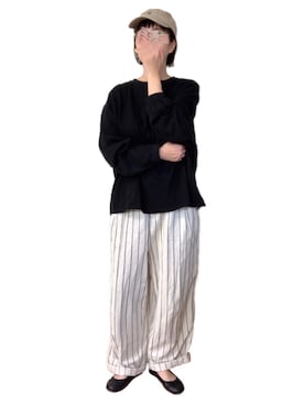 「ニコアンド」｜「アイテム（バレエシューズ）」を使った、misakiさん（レディース・162cm）の春コーディネート