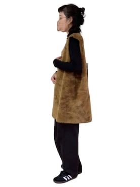 「ファーベスト」｜「アイテム（スウェットパンツ）」を使った、misakiさん（レディース・162cm）の冬コーディネート