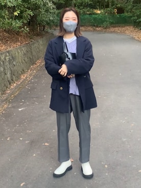 「coca（coca）（コカ）のアイテム（スラックス）」を使った、miwaさん（レディース・155cm）の冬コーディネート
