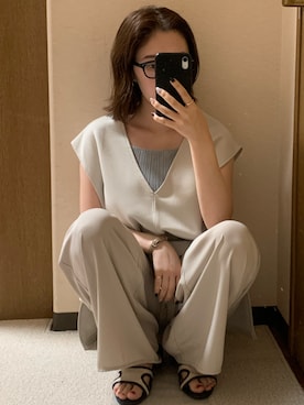 「SHEL’TTER（シェルター）のアイテム」を使った、miwaさん（レディース・156cm）の夏コーディネート
