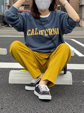 「coca（coca）（コカ）のアイテム（スウェット）」を使った、miwaさん（レディース・155cm）の秋コーディネート