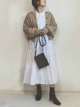 「rectangle（レクタングル）のアイテム（シャツワンピース）」を使った、chi__ka❤︎さん（レディース・161cm）の秋コーディネート