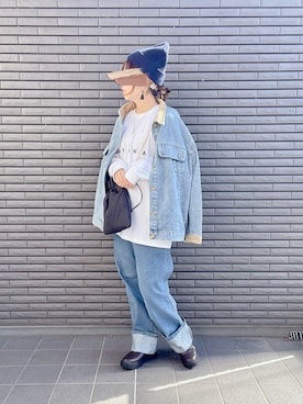 「CLEA（クレア）のアイテム（デニムジャケット）」を使った、nenekokoさん（レディース・163cm）の秋コーディネート