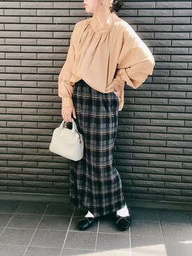 「ECRIRE×miho.a.nico」｜nenekokoさん（レディース・163cm）の秋コーディネート