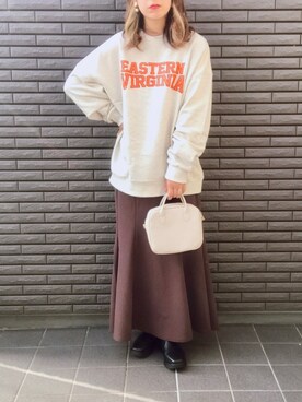 「ISOOK（アイスー）のアイテム（スウェット）」を使った、nenekokoさん（レディース・163cm）の秋コーディネート