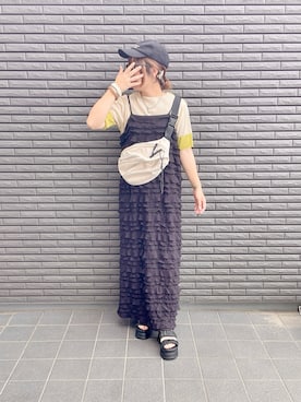 「アイテム（ボディバッグ/ウエストポーチ）」を使った、nenekokoさん（レディース・163cm）の夏コーディネート