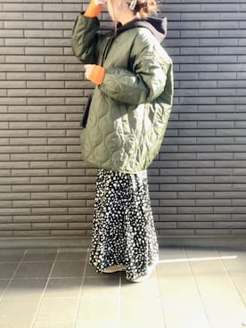 「アイテム（アームカバー）」を使った、nenekokoさん（レディース・163cm）の冬コーディネート