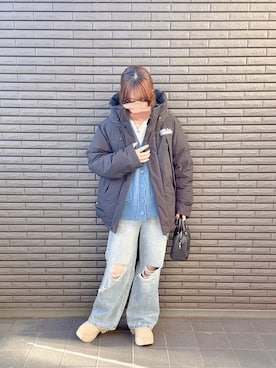 「FIRST DOWN（ファーストダウン）のアイテム（ジャケット/アウター）」を使った、nenekokoさん（レディース・163cm）の冬コーディネート