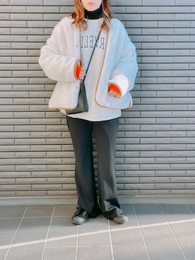 「アイテム（アームカバー）」を使った、nenekokoさん（レディース・163cm）の冬コーディネート