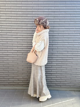 「アイテム（ベスト）」を使った、nenekokoさん（レディース・163cm）の秋コーディネート