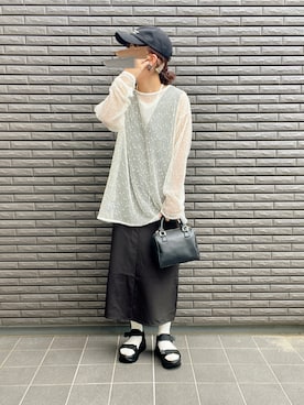 「アイテム（帽子）」を使った、nenekokoさん（レディース・163cm）の春コーディネート