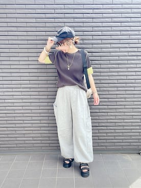 「アイテム（ボディバッグ/ウエストポーチ）」を使った、nenekokoさん（レディース・163cm）の夏コーディネート