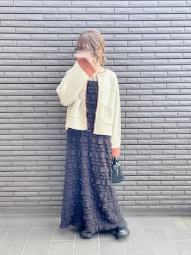 「アイテム（ボストンバッグ）」を使った、nenekokoさん（レディース・163cm）の秋コーディネート