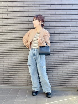 「each（イーチ）のアイテム（ブルゾン）」を使った、nenekokoさん（レディース・163cm）の春コーディネート