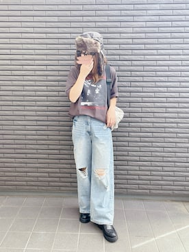 「アイテム（ボディバッグ/ウエストポーチ）」を使った、nenekokoさん（レディース・163cm）の秋コーディネート