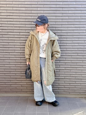 「アイテム（ダウンジャケット/コート）」を使った、nenekokoさん（レディース・163cm）の秋コーディネート