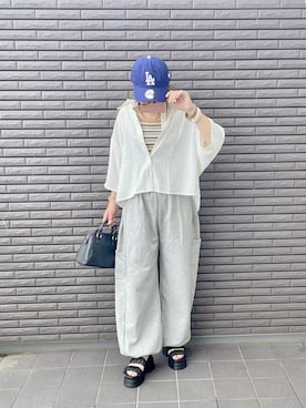 「アイテム（スウェットパンツ）」を使った、nenekokoさん（レディース・163cm）の夏コーディネート