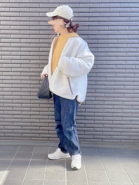 「ECRIRE（エクリール）のアイテム（ブルゾン）」を使った、nenekokoさん（レディース・163cm）の冬コーディネート