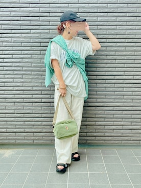 「スポサン」｜「アイテム（キャップ）」を使った、nenekokoさん（レディース・163cm）の夏コーディネート