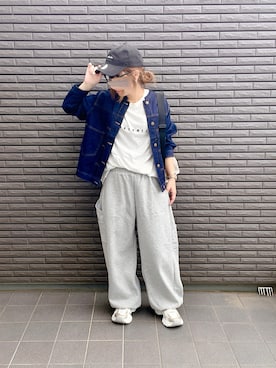 「アイテム（キャップ）」を使った、nenekokoさん（レディース・163cm）の秋コーディネート