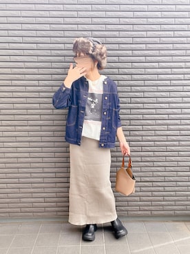 「アイテム（キャップ）」を使った、nenekokoさん（レディース・163cm）の秋コーディネート