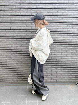 「アイテム（キャップ）」を使った、nenekokoさん（レディース・163cm）の秋コーディネート