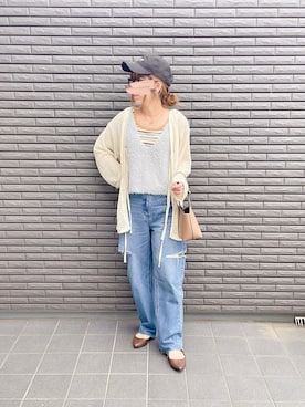 「アイテム（帽子）」を使った、nenekokoさん（レディース・163cm）の秋コーディネート
