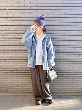 「アイテム（ボストンバッグ）」を使った、nenekokoさん（レディース・163cm）の冬コーディネート