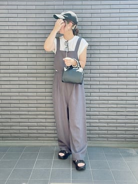 「スポサン」｜「アイテム（キャップ）」を使った、nenekokoさん（レディース・163cm）の夏コーディネート