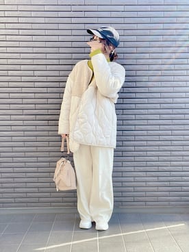 「しまむら（シマムラ）のアイテム（ブルゾン）」を使った、nenekokoさん（レディース・163cm）の冬コーディネート