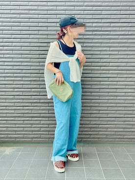 「Lee」｜「アイテム（サロペット/オーバーオール）」を使った、nenekokoさん（レディース・163cm）の夏コーディネート
