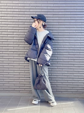 「noyau（ノヤウ）の厚底ダッドスニーカー（スニーカー）」を使った、nenekokoさん（レディース・163cm）の冬コーディネート